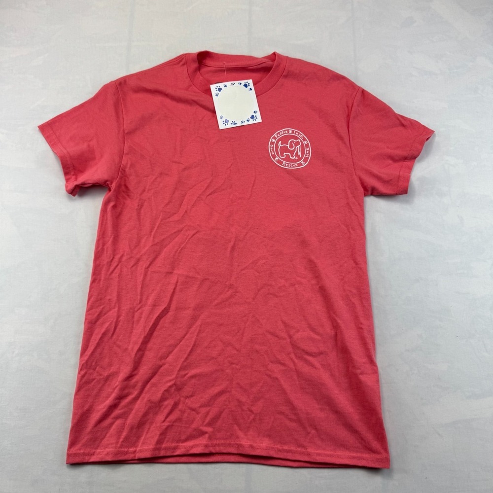 NWT Puppy Love Rescue T-Shirt Mens S Red Cotton Short Sleeve Crew Neck Pullover